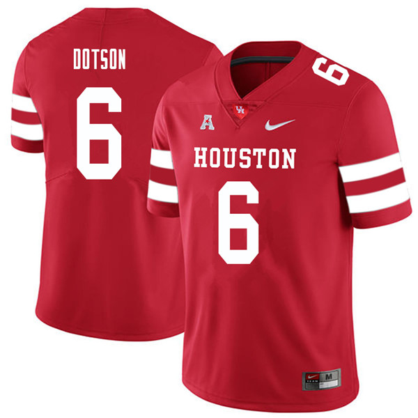 2018 Men #6 Khari Dotson Houston Cougars College Football Jerseys Sale-Red